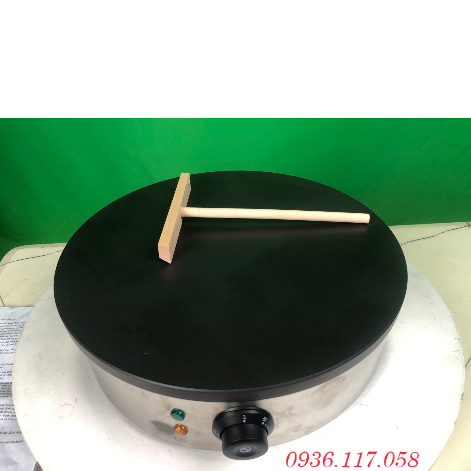 Máy làm bánh crepe đơn thân tròn chạy điện