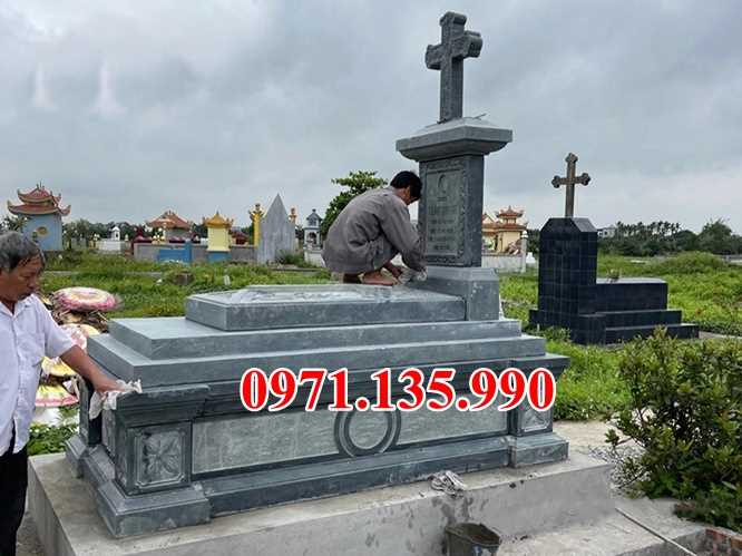 12 Mộ đá công giáo - Mẫu lăng mộ đạo bằng đá xanh đẹp bán TP HCM