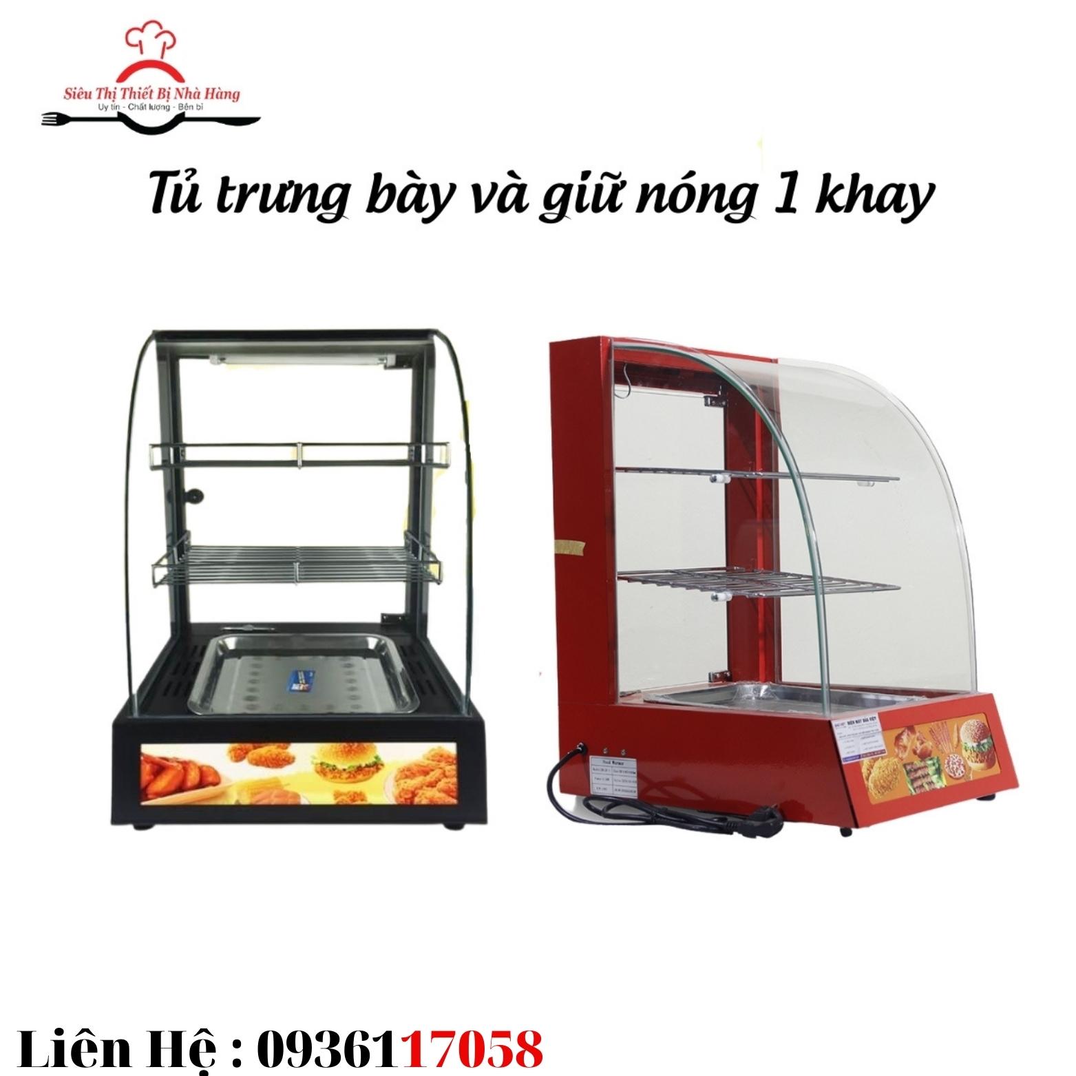 Tủ trưng bày giữ nóng thực phẩm 1 khay tiện lợi