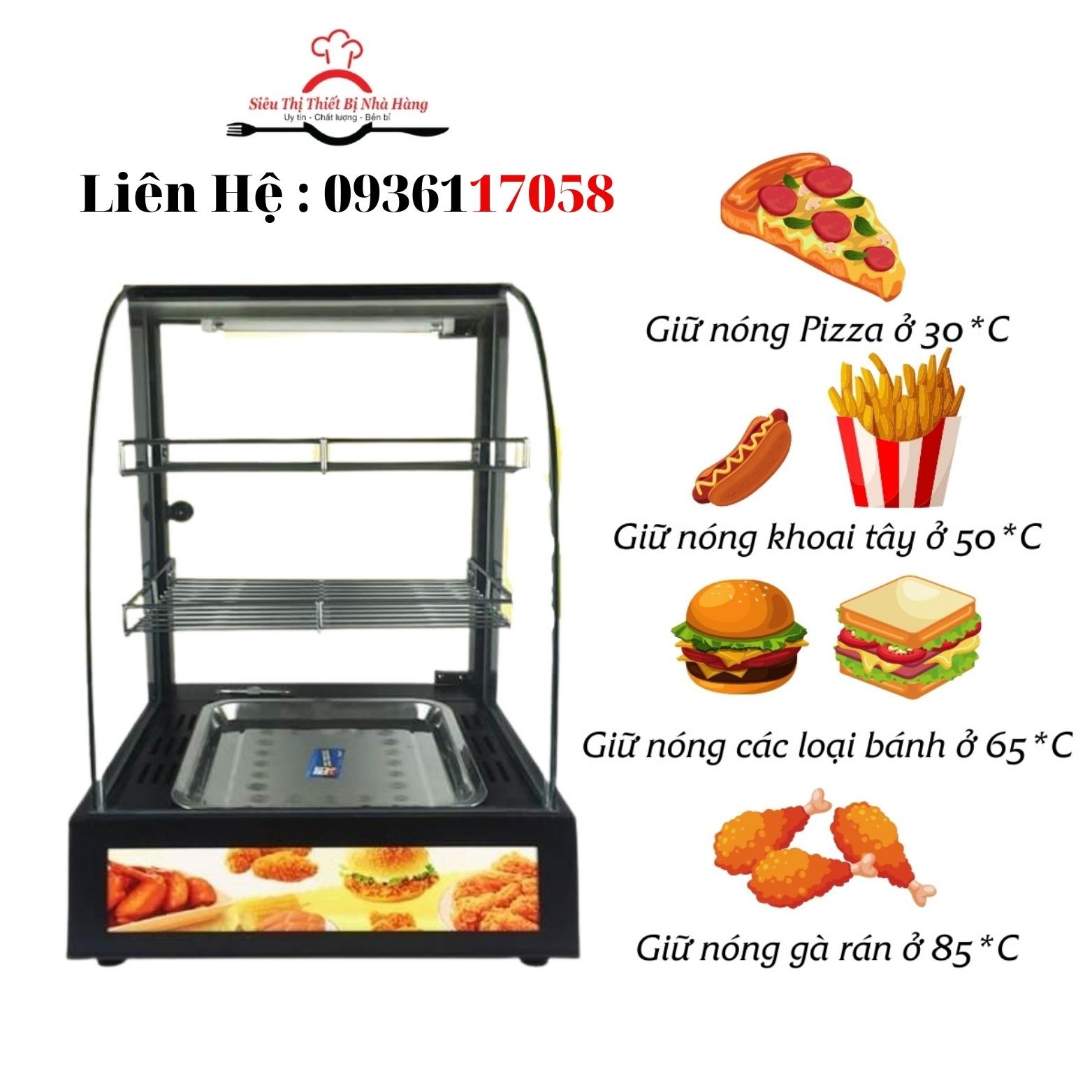 Tủ trưng bày giữ nóng thực phẩm 1 khay tiện lợi