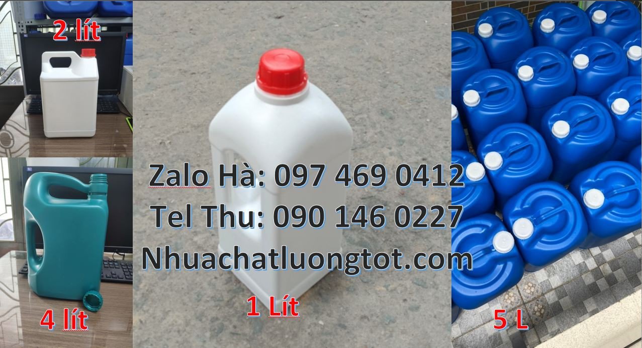 Cung cấp sĩ lẻ can nhựa nhỏ hdpe màu trắng xanh,can nhựa 5l đựng dầu