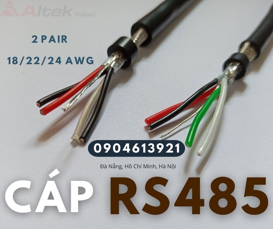 Cáp tín hiệu RS485, cáp truyền thông chống nhiễu 1 pair, 2 pair