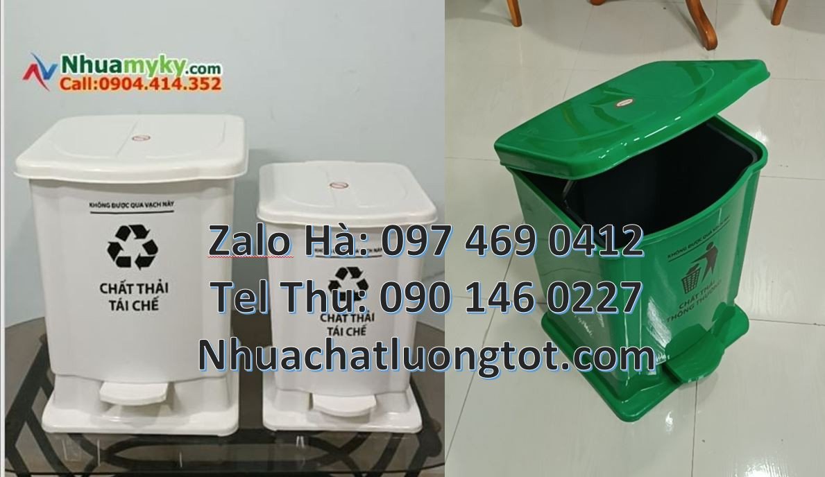bán thùng rác y tế nắp mở 120l,thùng rác y tế đạp chân 60l màu xanh