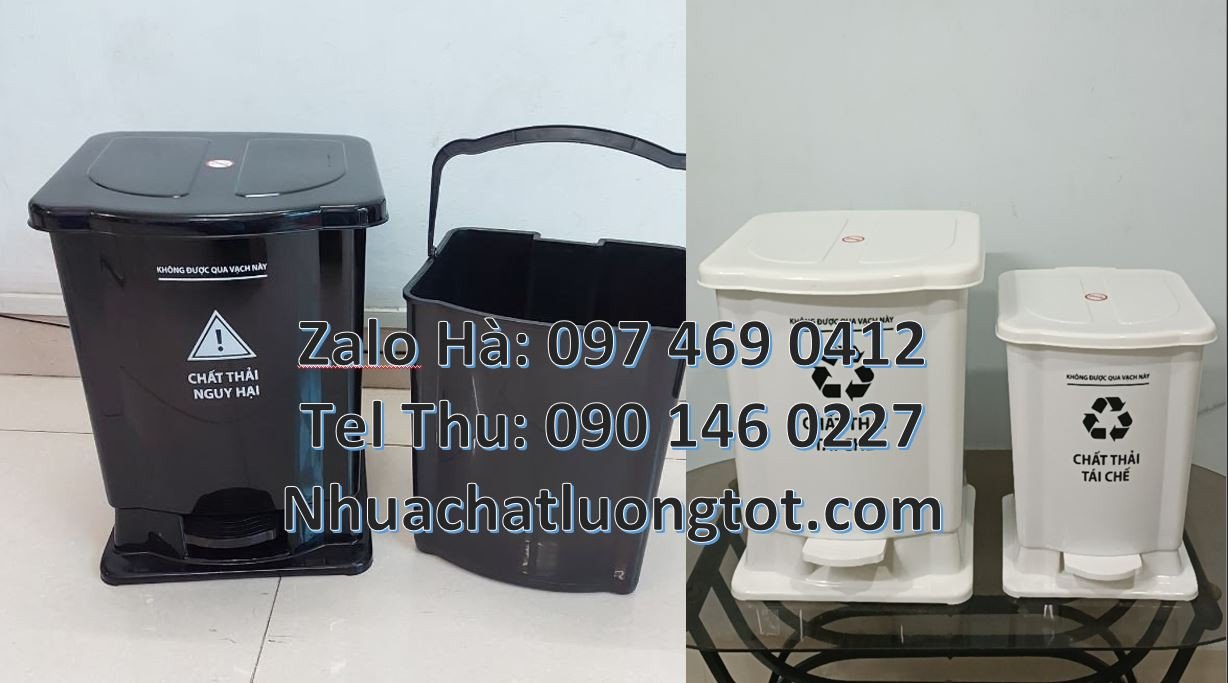 bán thùng rác y tế nắp mở 120l,thùng rác y tế đạp chân 60l màu xanh