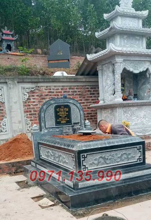 Mẫu mộ đá 1 2 3 Mái che đẹp - Lăng mộ đá có mái che đẹp bán Lâm Đồng