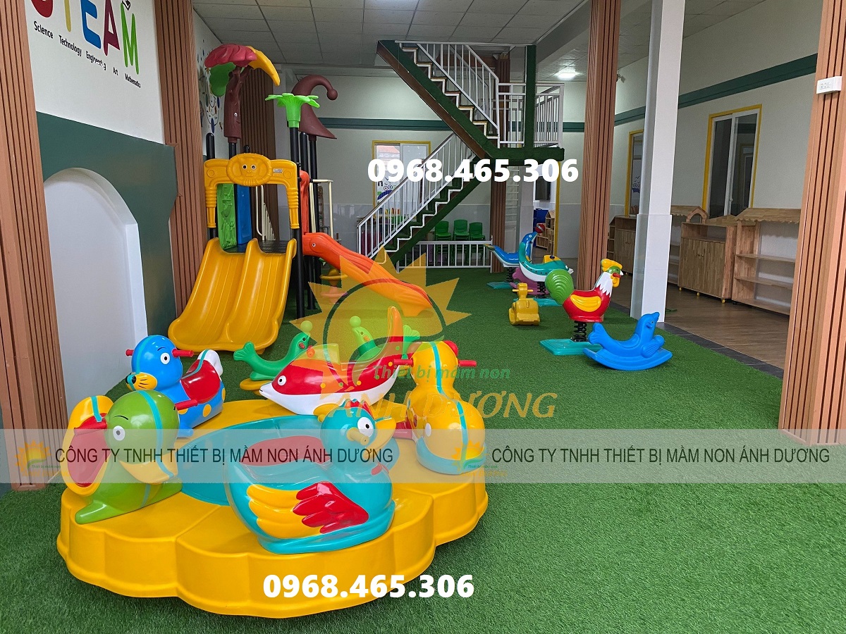 Mâm xoay 5 con thú trẻ em, mâm xoay đồ chơi, đu quay mầm non nhiều mẫu