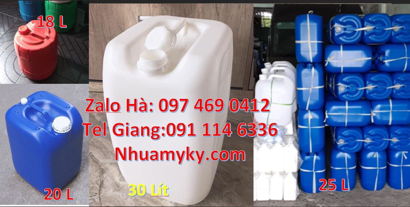 Bán can nhựa lớn 30l đựng hóa chất công nghiệp,can nhựa 25l hdpe xanh