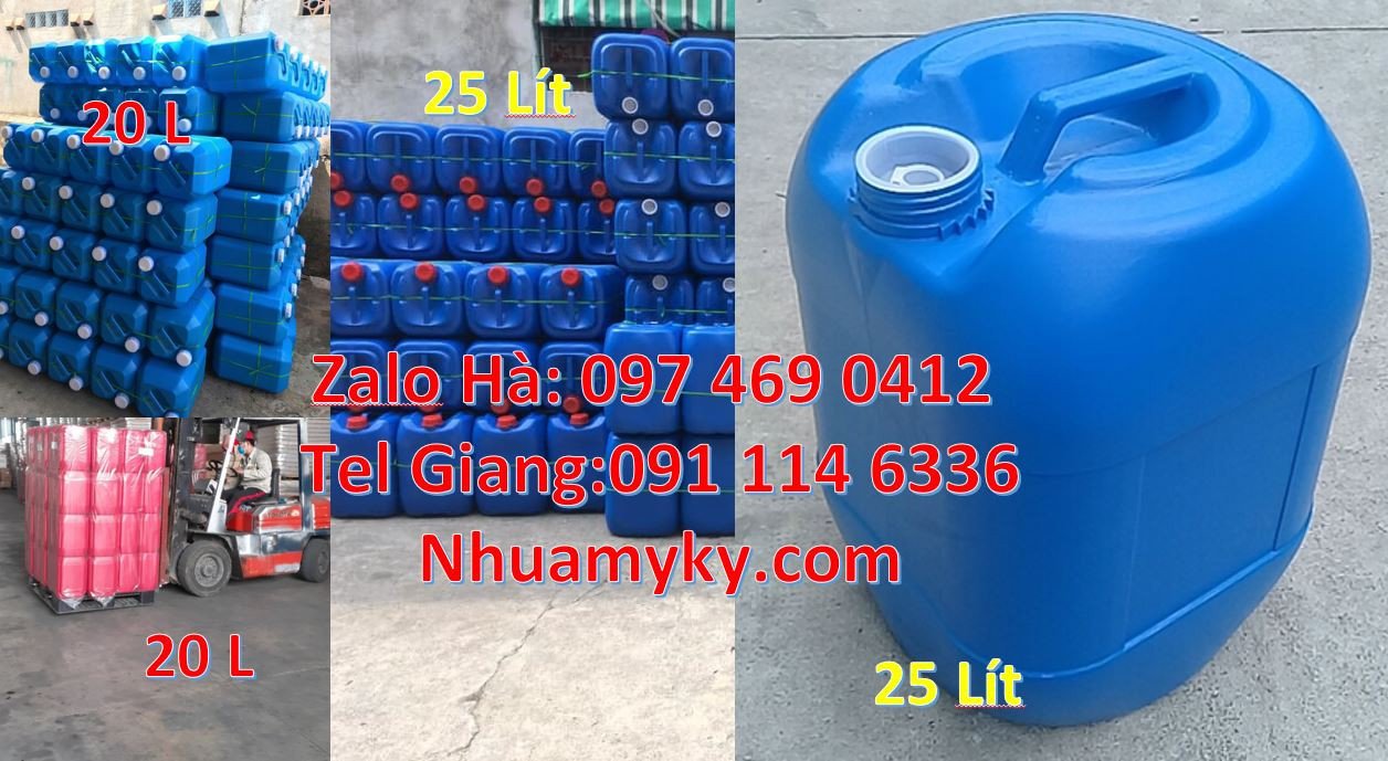 Bán can nhựa lớn 30l đựng hóa chất công nghiệp,can nhựa 25l hdpe xanh