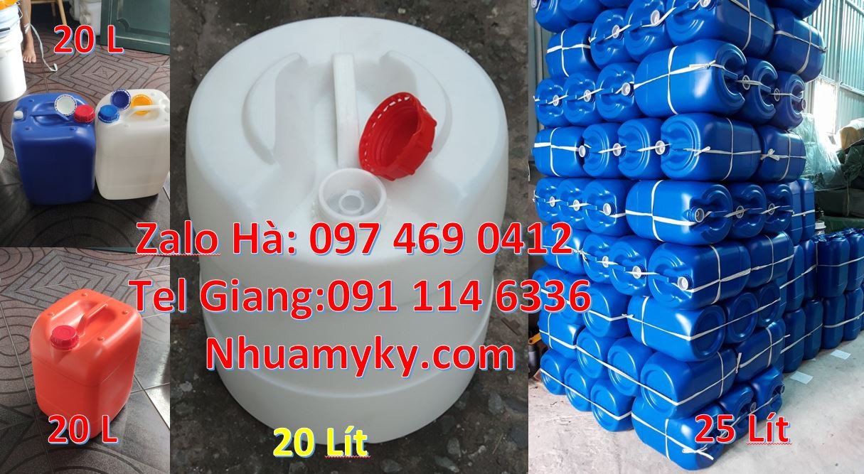 Bán can nhựa lớn 30l đựng hóa chất công nghiệp,can nhựa 25l hdpe xanh