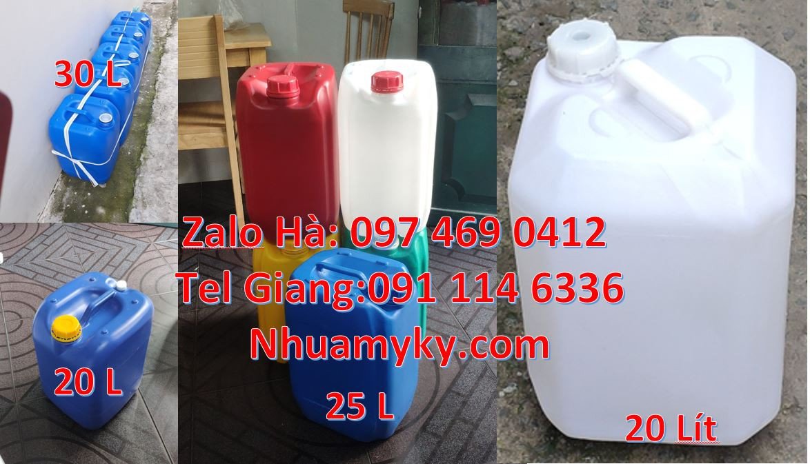 Bán can nhựa lớn 30l đựng hóa chất công nghiệp,can nhựa 25l hdpe xanh