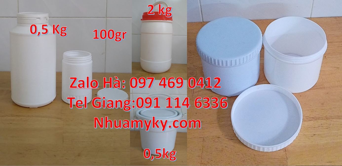 Bán hũ nhựa đựng thực phẩm.hũ nhựa 1kg nắp vặn ,hũ nhựa 500g vuông rẻ