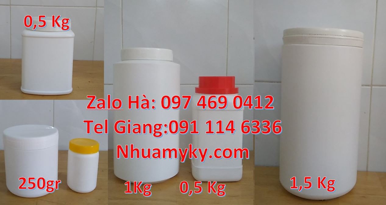 Bán hũ nhựa đựng thực phẩm.hũ nhựa 1kg nắp vặn ,hũ nhựa 500g vuông rẻ