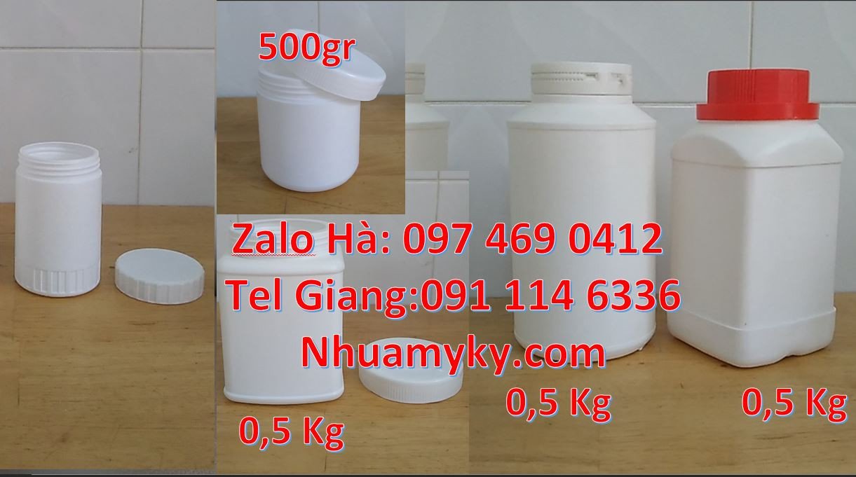 Bán hũ nhựa đựng thực phẩm.hũ nhựa 1kg nắp vặn ,hũ nhựa 500g vuông rẻ
