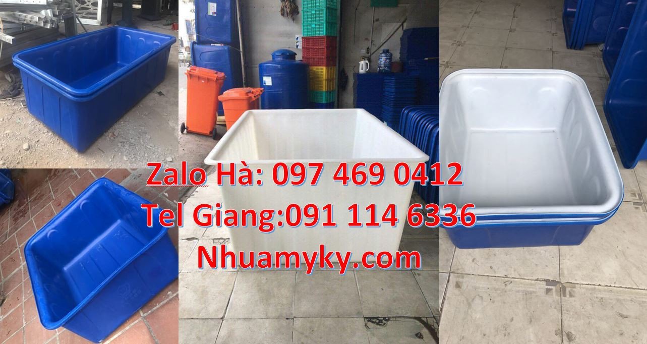 Bán thùng nhựa hình chữ nhật 1100l màu xanh,thùng nhựa tròn 1000l rẻ