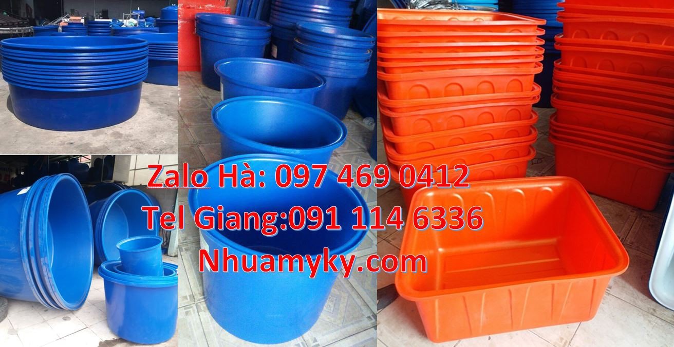Bán thùng nhựa hình chữ nhật 1100l màu xanh,thùng nhựa tròn 1000l rẻ