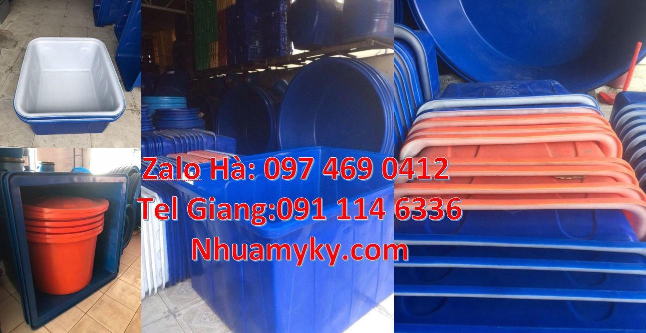 Bán thùng nhựa hình chữ nhật 1100l màu xanh,thùng nhựa tròn 1000l rẻ