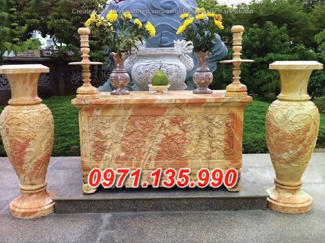 Bàn lễ đá đẹp - Mẫu bàn lễ bằng đá đơn giản đẹp bán Phú Yên