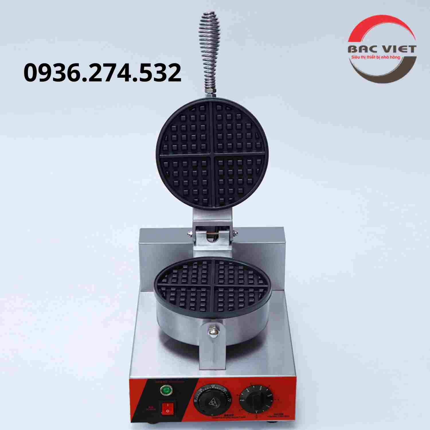 Máy làm bánh Waffle đơn khuôn tròn dùng điện