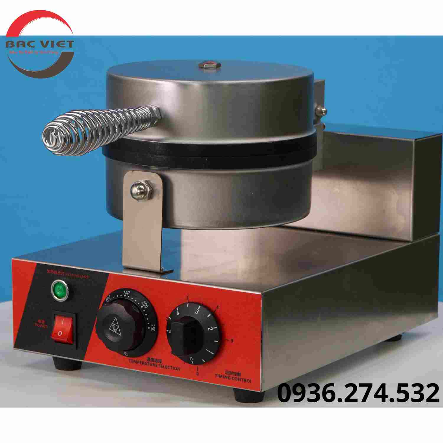 Máy làm bánh Waffle đơn khuôn tròn dùng điện