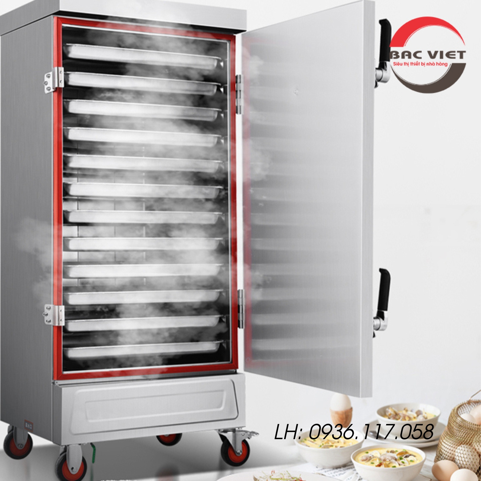 Tủ nấu cơm điện công nghiệp chính hãng 12 khay