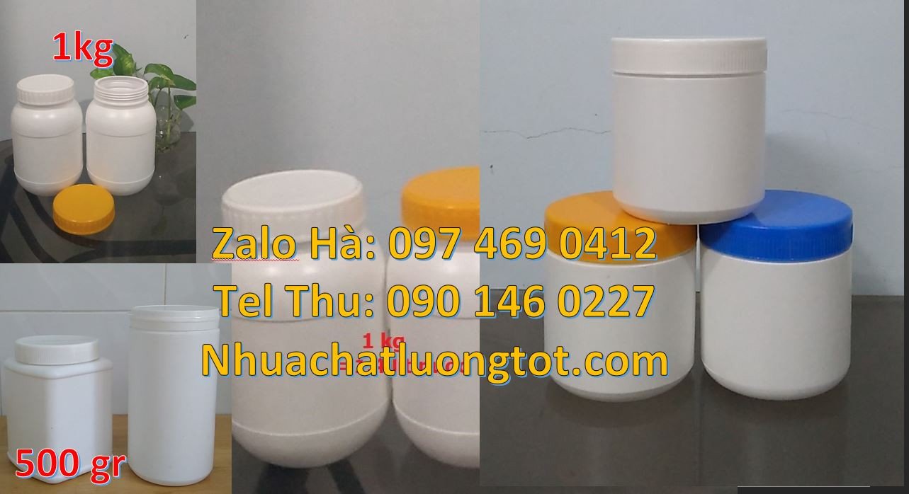 Bán hũ nhựa 500g vuông có nắp vặn,hũ nhựa đựng bánh kẹo,hũ nhựa hdpe r