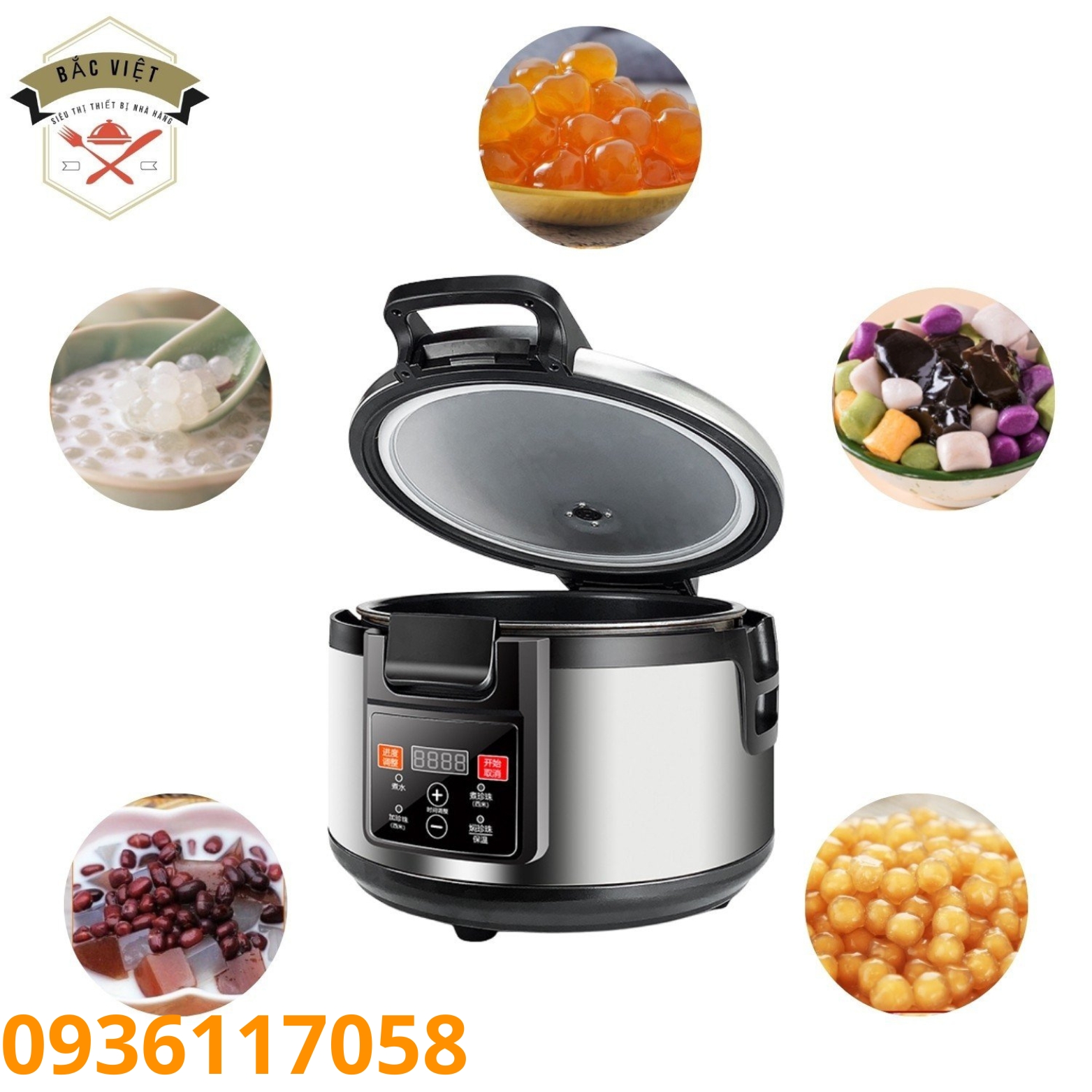 Nồi nấu trân châu tự động 16L cao cấp, ủ trân châu cực lâu