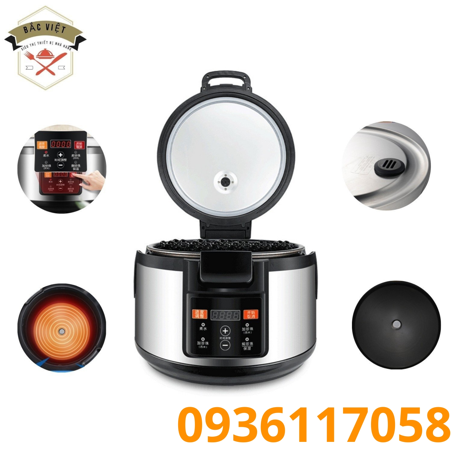 Nồi nấu trân châu tự động 16L cao cấp, ủ trân châu cực lâu