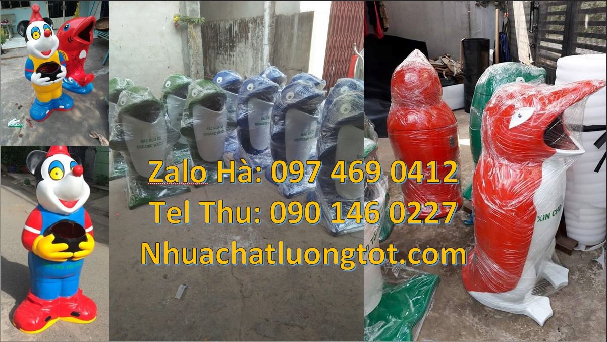 Bán thùng đựng rác hình con chim cánh chụt,thùng rác hình con vật tran