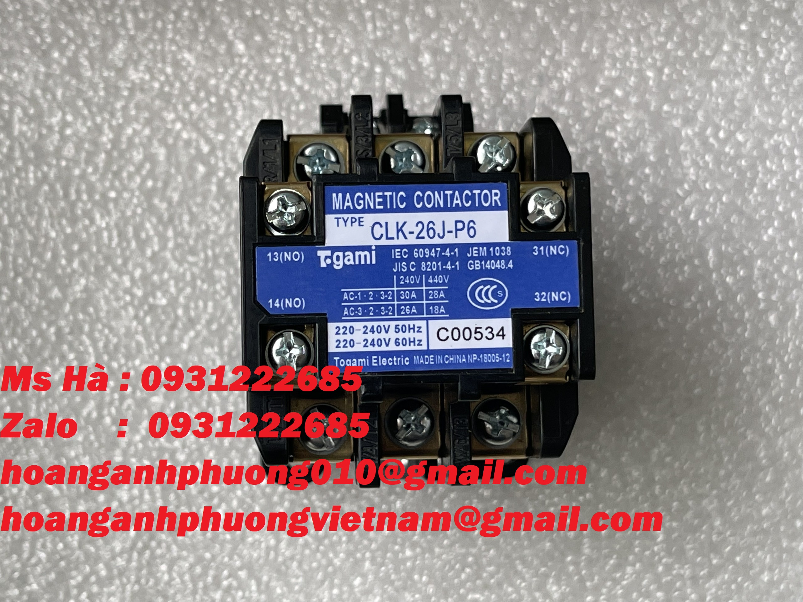 Khởi động từ nhập khẩu giá cạnh tranh CLK-26J-P6 mới 100%