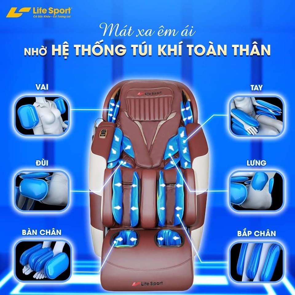 Massage êm ái với ghế massage Lifesport cao cấp