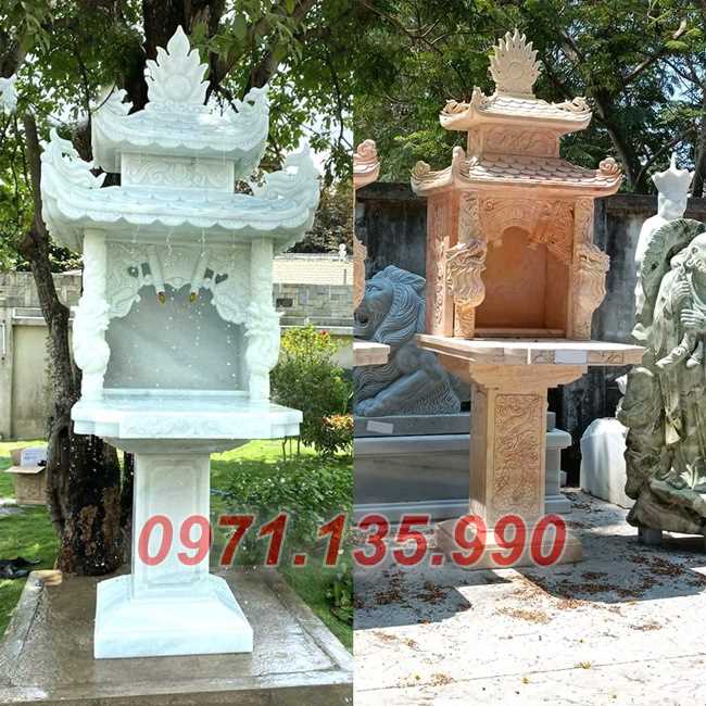 Giá cây hương đá - Kích thước mẫu miếu thờ bằng đá bán Trà Vinh