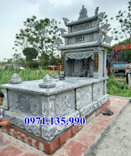 Khánh Hoà Mẫu mộ song thân phu thê ông bà bố mẹ bằng đá đẹp bán