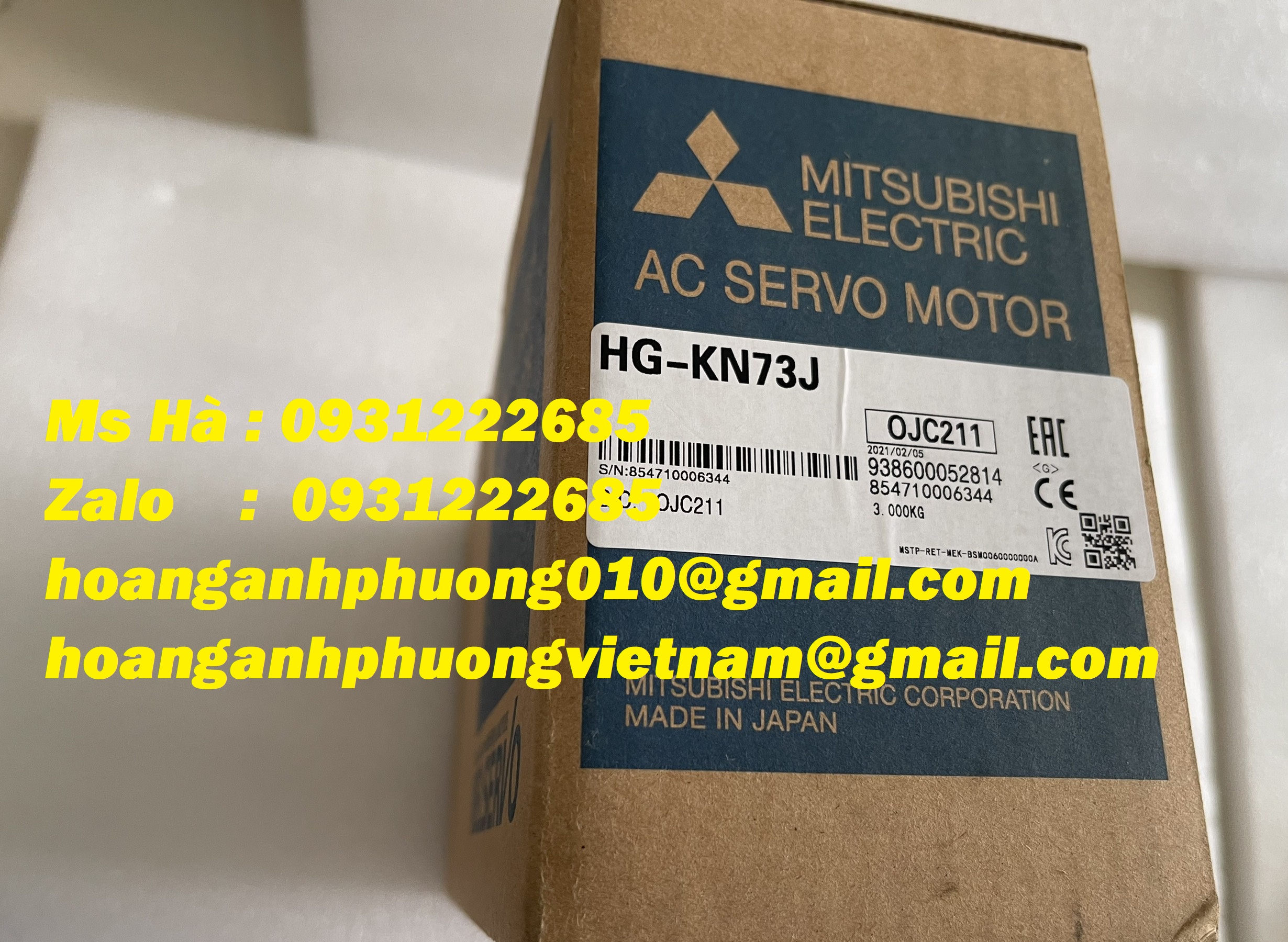 Nhập khẩu dòng servo 750W mitsubishi HG-KN73J động cơ không phanh