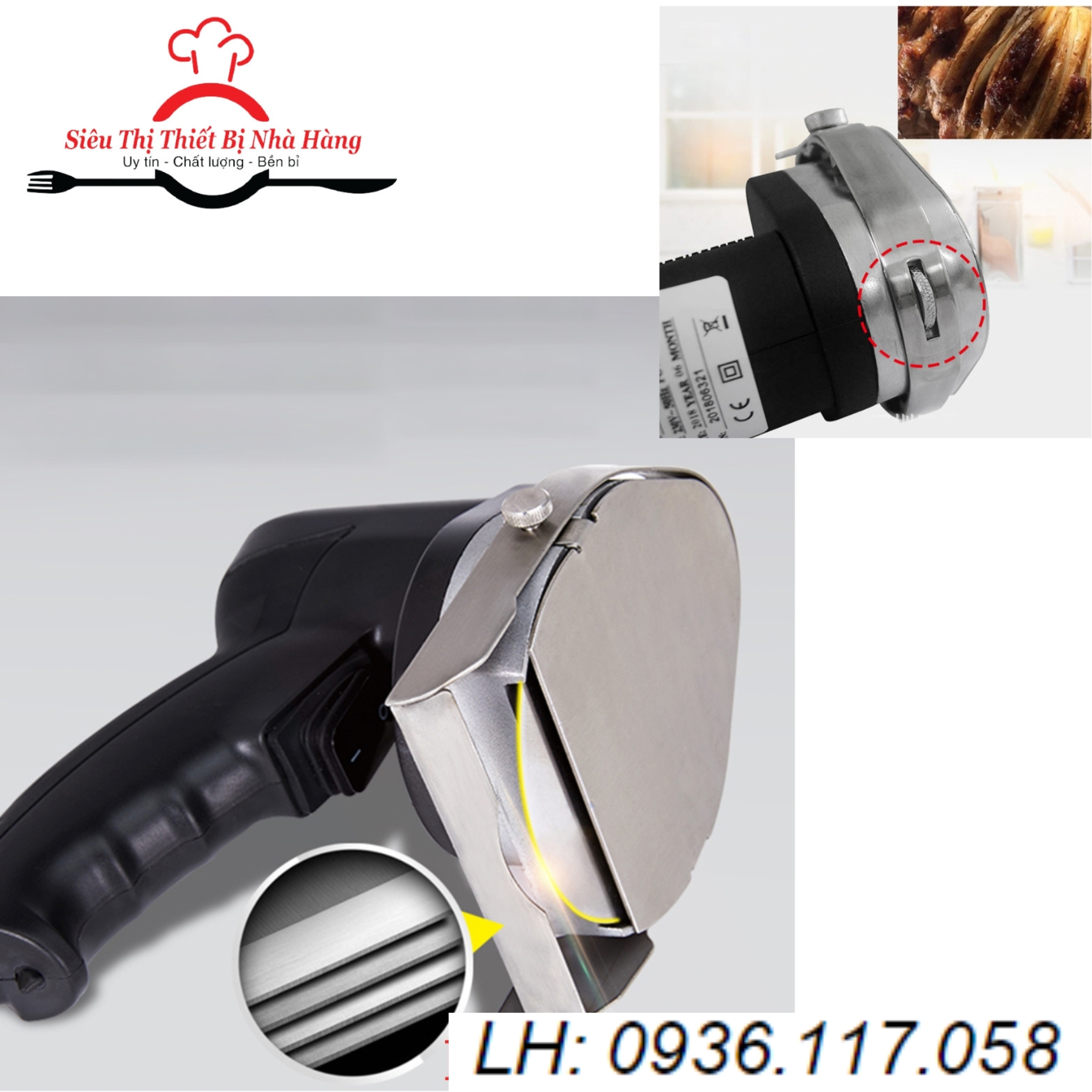 Máy cắt thịt doner kebab cầm tay có chữ KS-100E