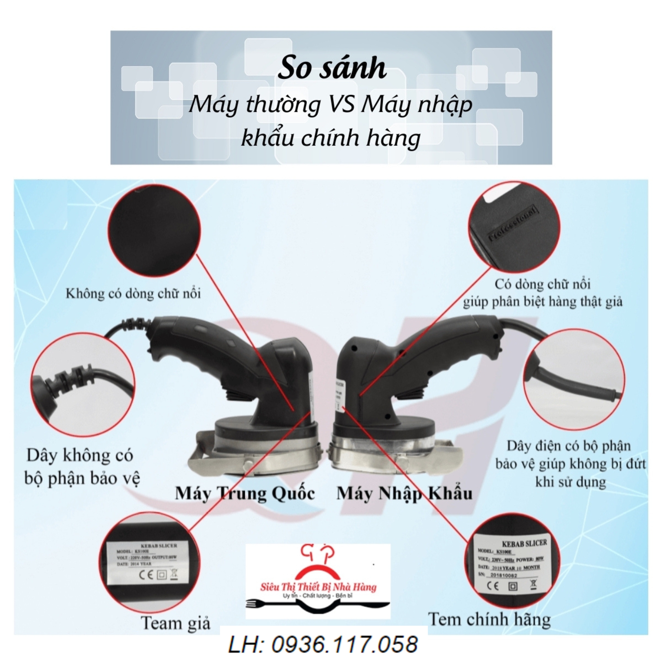 Máy cắt thịt doner kebab cầm tay có chữ KS-100E