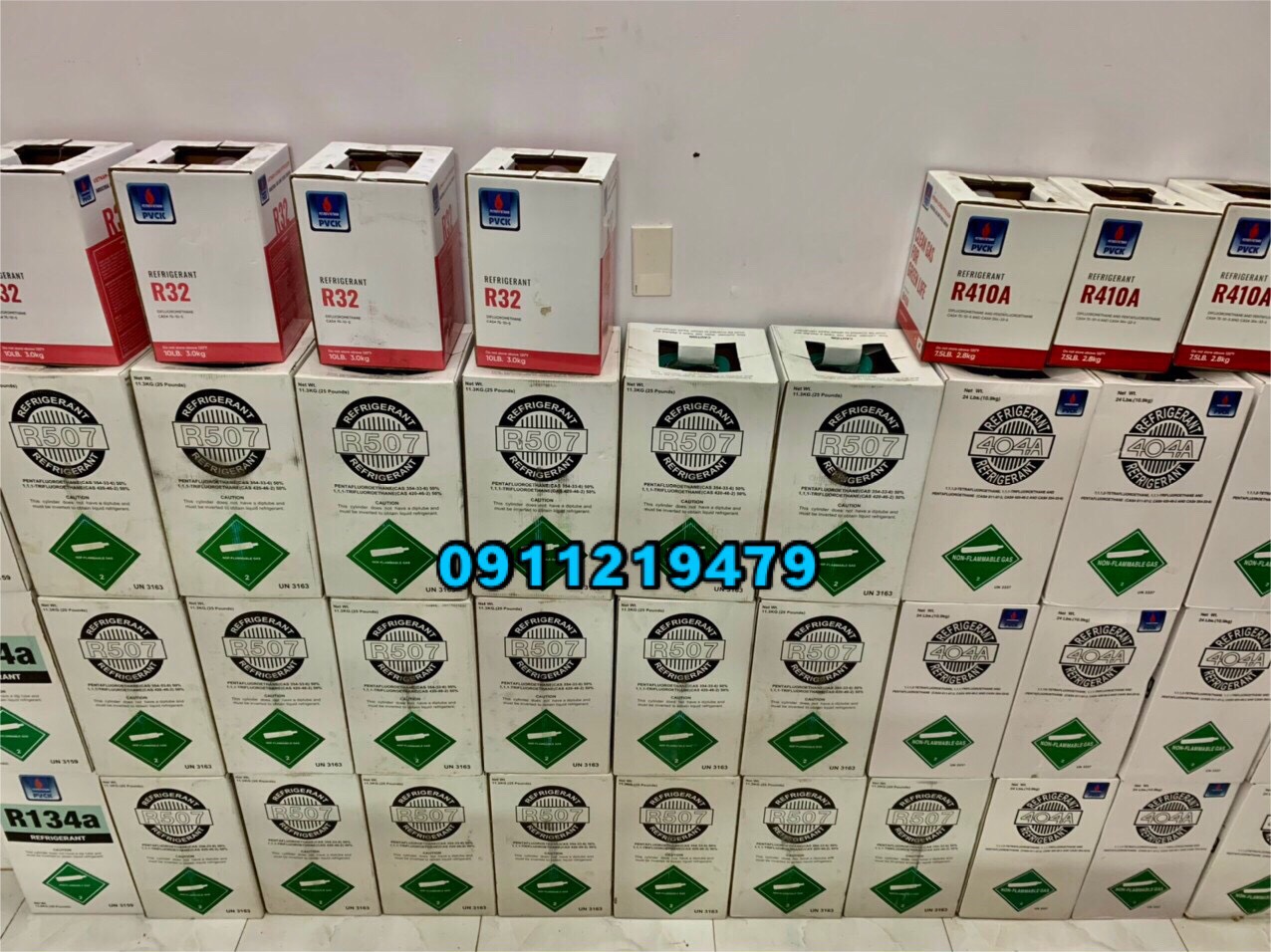 xả kho gas lạnh R507 11.3kg/b hãng PVCK GIÁ RẺ