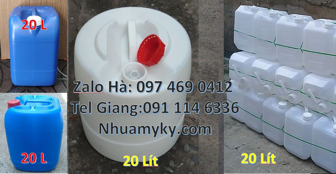 Bán can nhựa đựng hóa chất công nghiệp,can nhựa 20l đựng thực phẩm rẻ