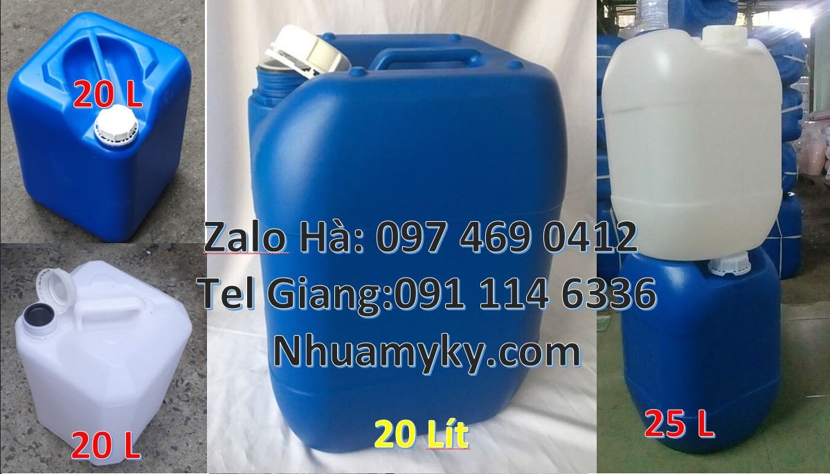 Bán can nhựa đựng hóa chất công nghiệp,can nhựa 20l đựng thực phẩm rẻ