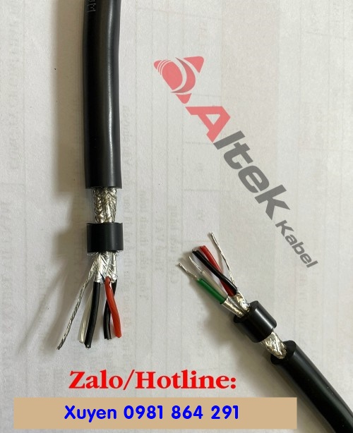 Dây cáp tín hiệu RS485 22AWG 2Pair chống nhiễu 2 lớp