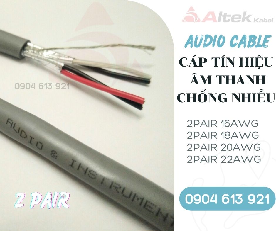 Cáp tín hiệu âm thanh chống nhiễu, cáp tín hiệu vặn xoắn audio cable