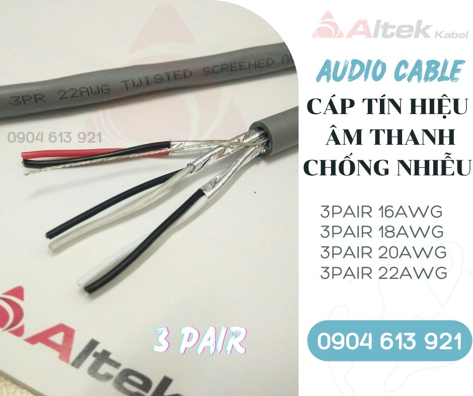 Cáp tín hiệu âm thanh chống nhiễu, cáp tín hiệu vặn xoắn audio cable
