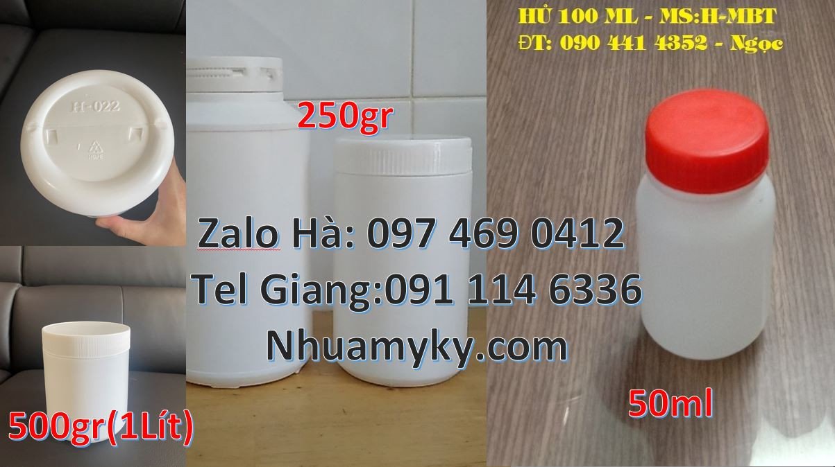 Hũ 200g đựng gia vị,hũ nhựa 500g đựng hóa chất,hũ nhựa hdpe giá rẻ hcm