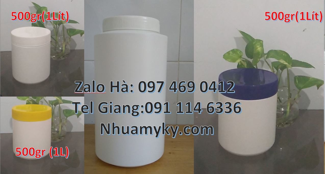 Hũ 200g đựng gia vị,hũ nhựa 500g đựng hóa chất,hũ nhựa hdpe giá rẻ hcm