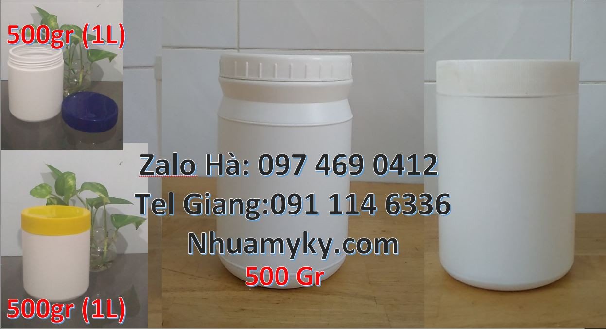 Hũ 200g đựng gia vị,hũ nhựa 500g đựng hóa chất,hũ nhựa hdpe giá rẻ hcm