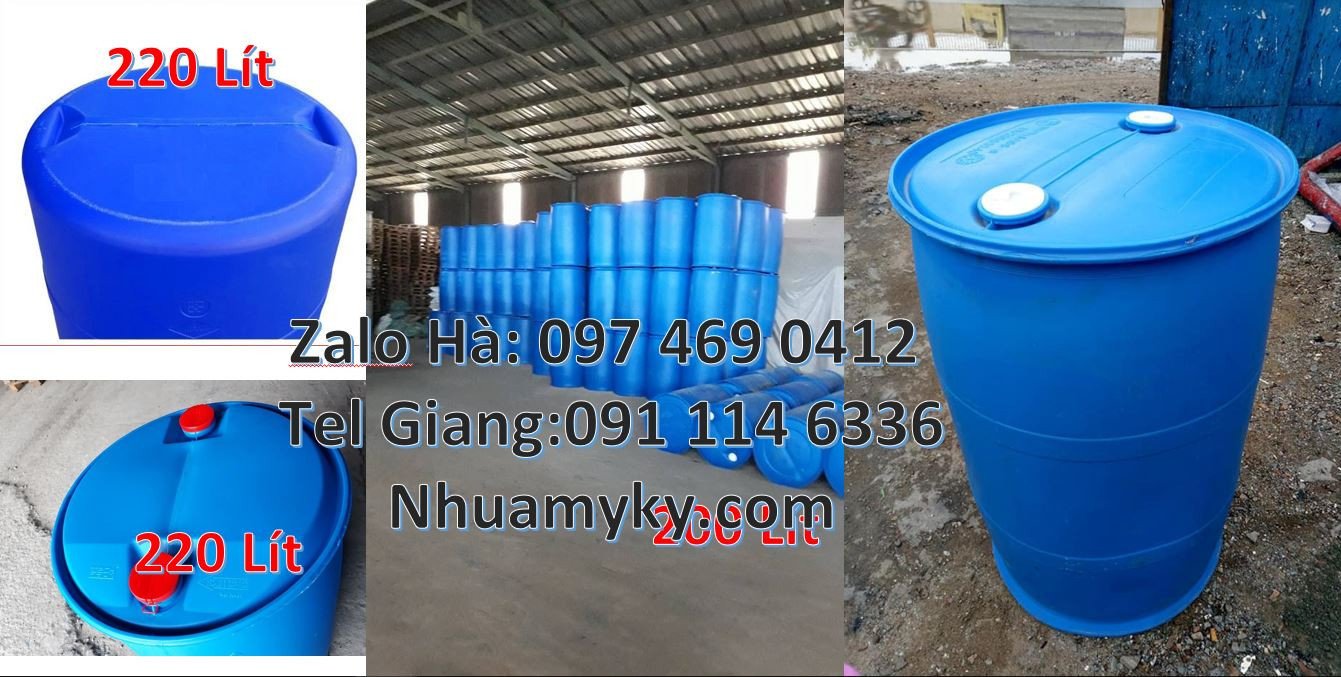 Bán thùng phuy nhựa 120l màu xanh,thùng phuy 220l nắp mở,phụy nhựa hdp