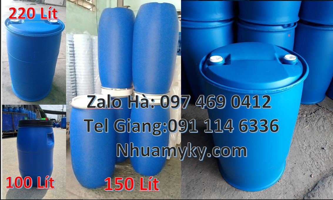 Bán thùng phuy nhựa 120l màu xanh,thùng phuy 220l nắp mở,phụy nhựa hdp