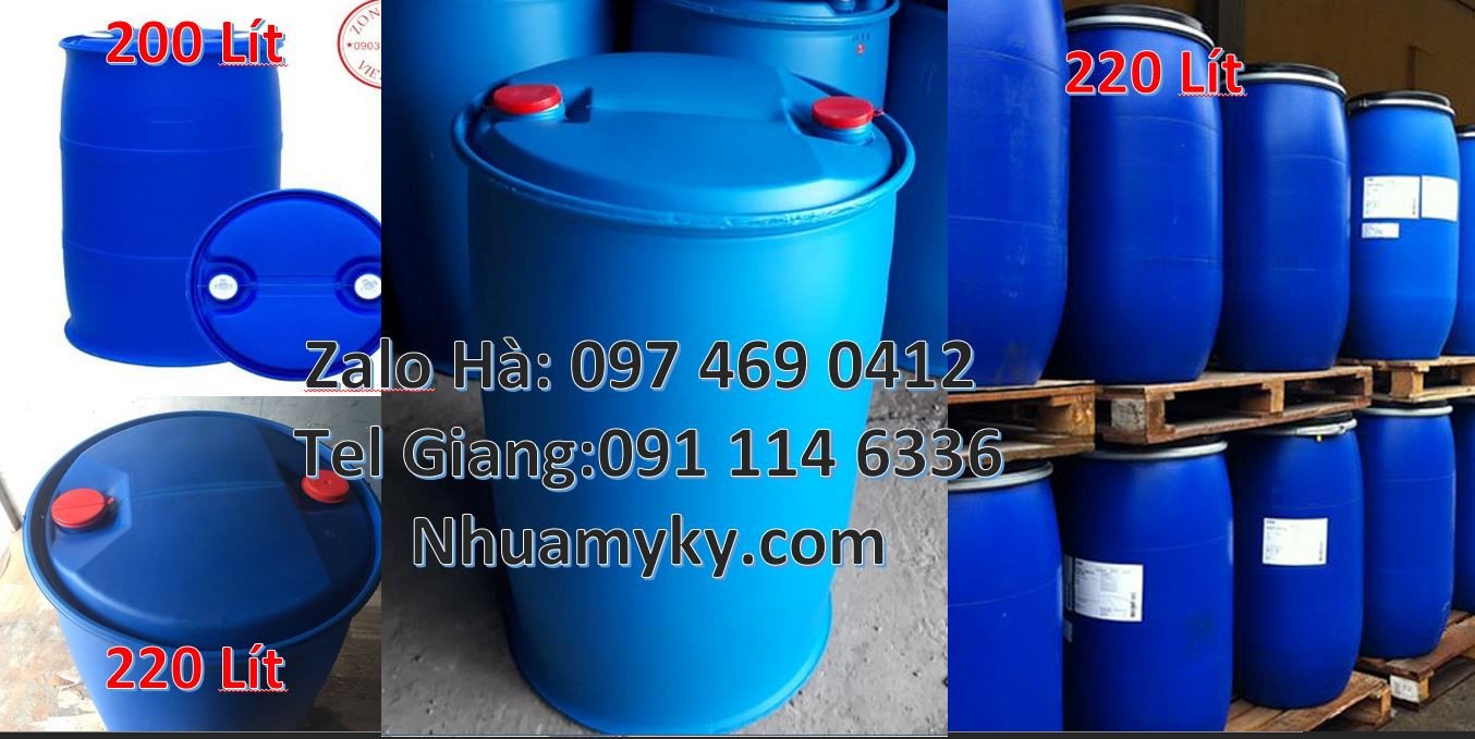 Bán thùng phuy nhựa 120l màu xanh,thùng phuy 220l nắp mở,phụy nhựa hdp