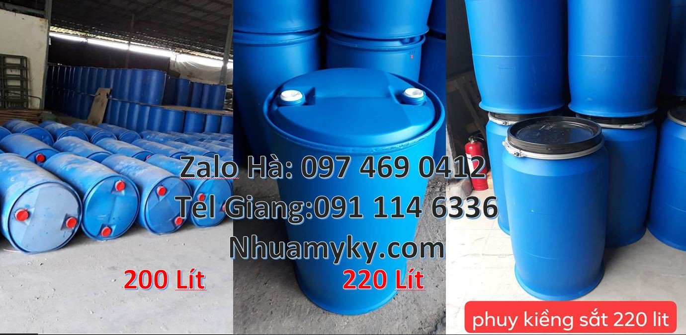 Bán thùng phuy nhựa 120l màu xanh,thùng phuy 220l nắp mở,phụy nhựa hdp