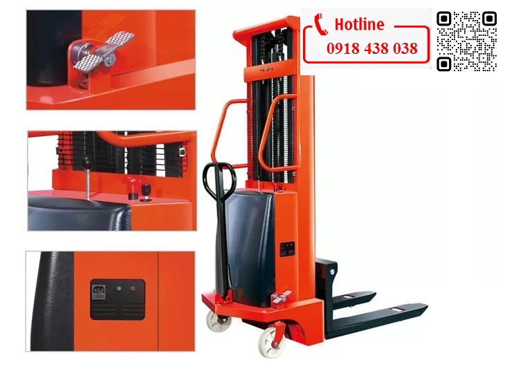 Xe nâng bán tự động 1500kg nâng cao 3m, sẵn hàng giao toàn quốc