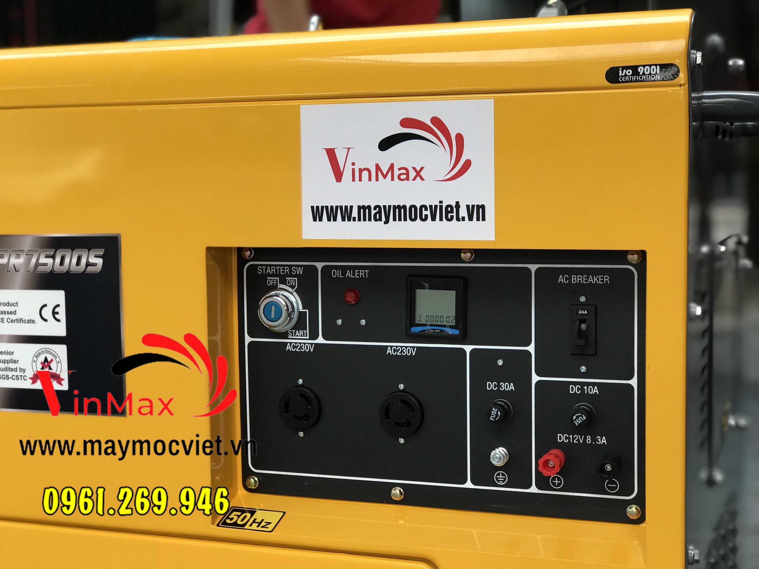 Máy phát điện 6kw chạy dầu Powerobin PR7500S